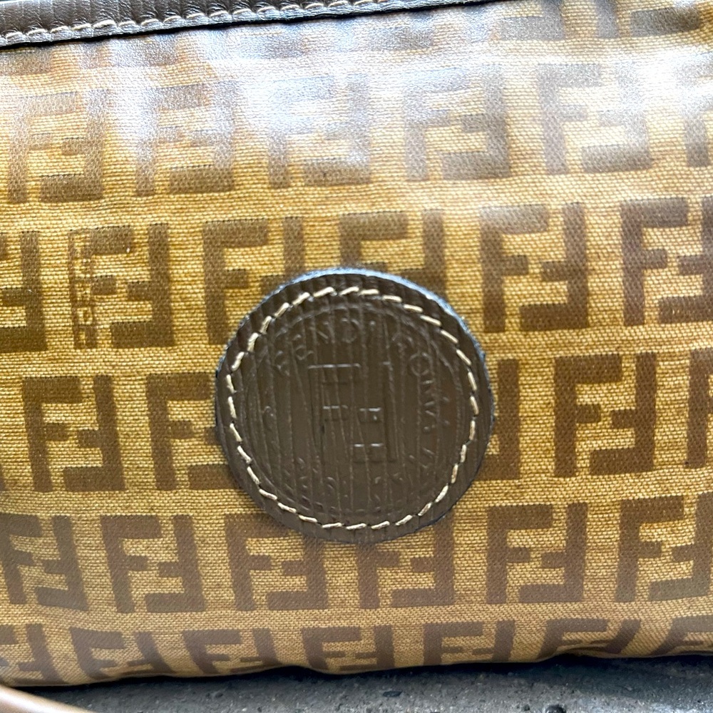 FENDI Vintage FF Zucca Small Monogram Coated Leather Crossbody Bag with COA - Picture 3 of 16